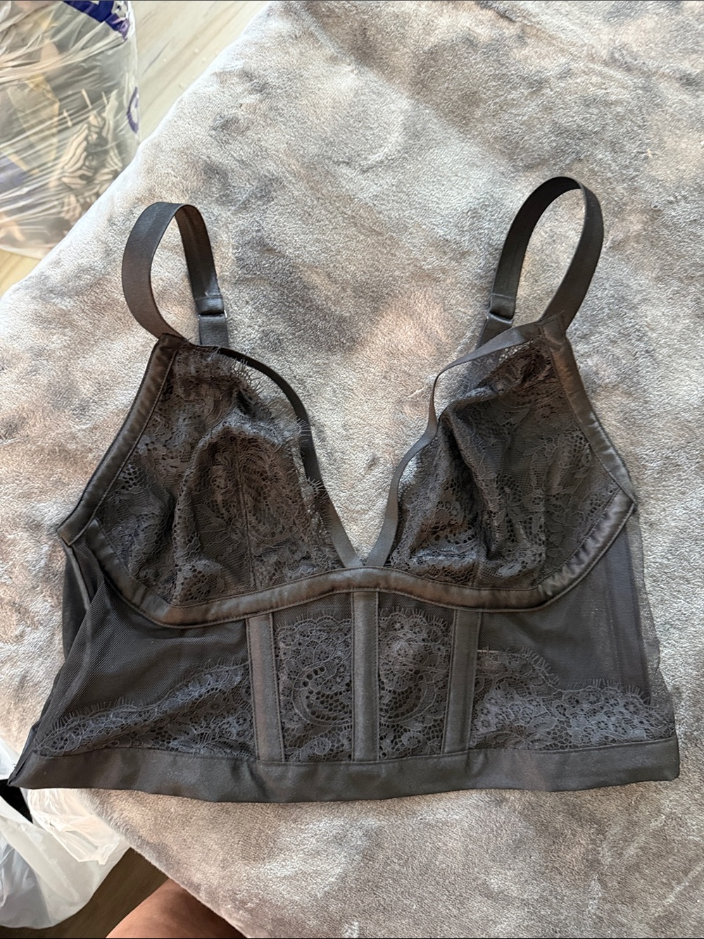 Victoria's Secret Black Lace Longline Bralette